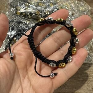 Wholesale Lot of 24, Rope Adjustable Black Benedict Catholic Religious Bracelets